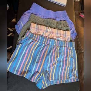 Colorful Striped and Solid Shorts Set